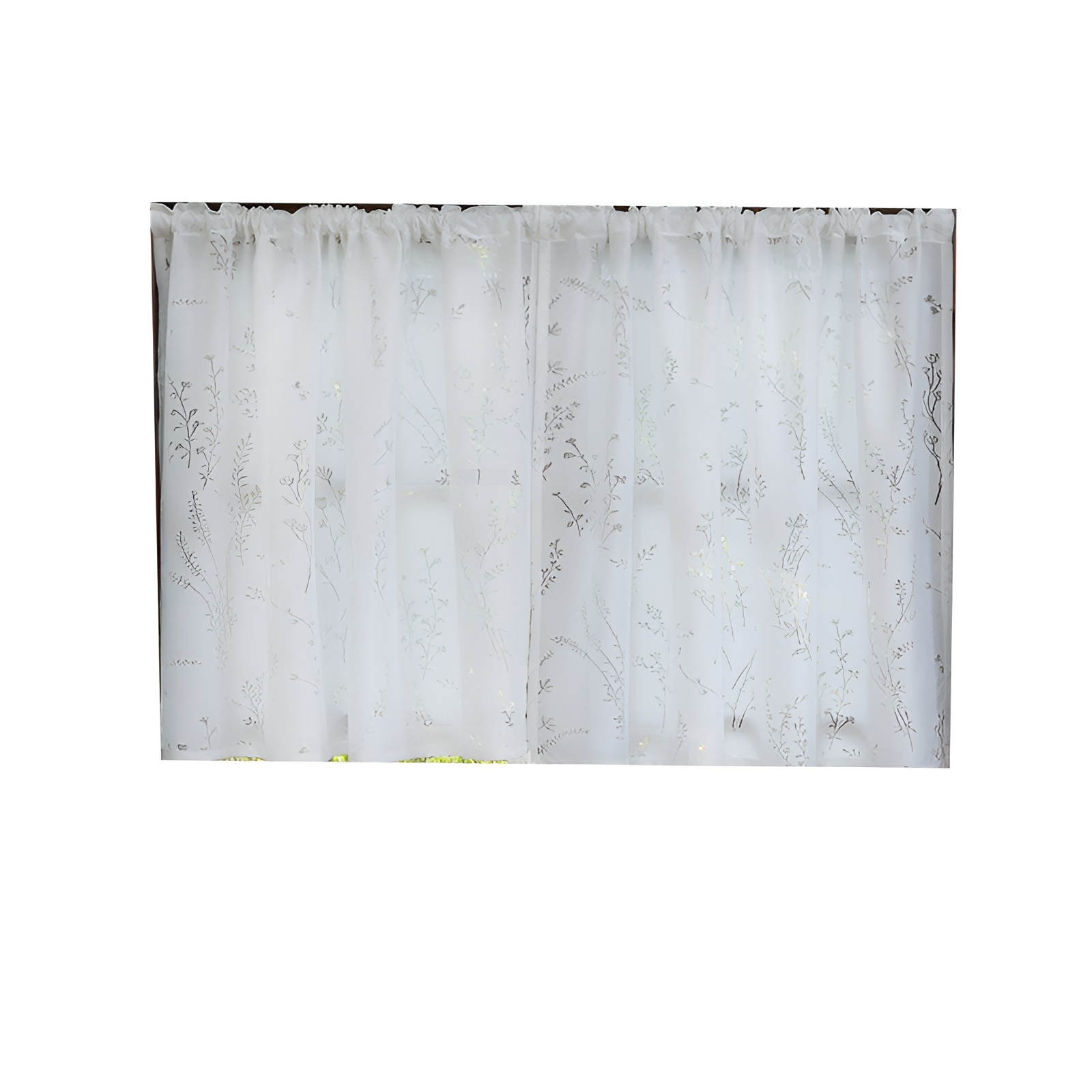 田園風アメリカンラベンダーの花のカーテン 窓のカーテン フレンチホワイトレース リビングルーム バルコニー 出窓 ドアカーテン パーティション