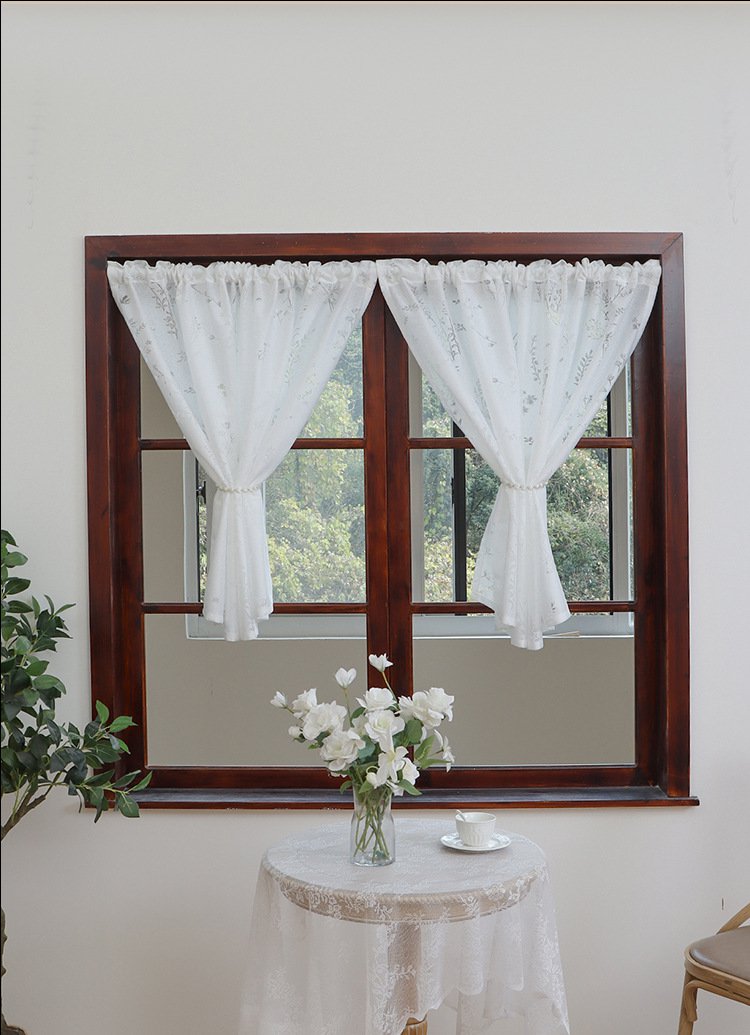 田園風アメリカンラベンダー花柄カーテン全体画像