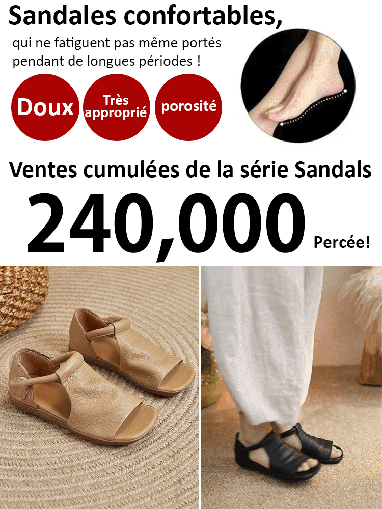 Sandales en peau de vache fabriquées à la main