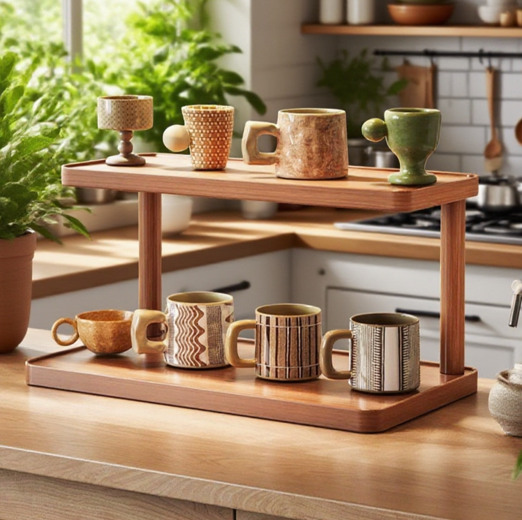 檯面雙層水杯置物架產品展示圖