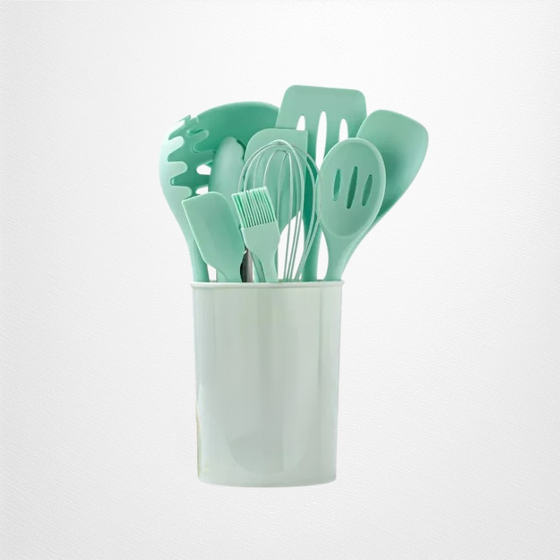 나무 손잡이 실리콘 주방용품 세트