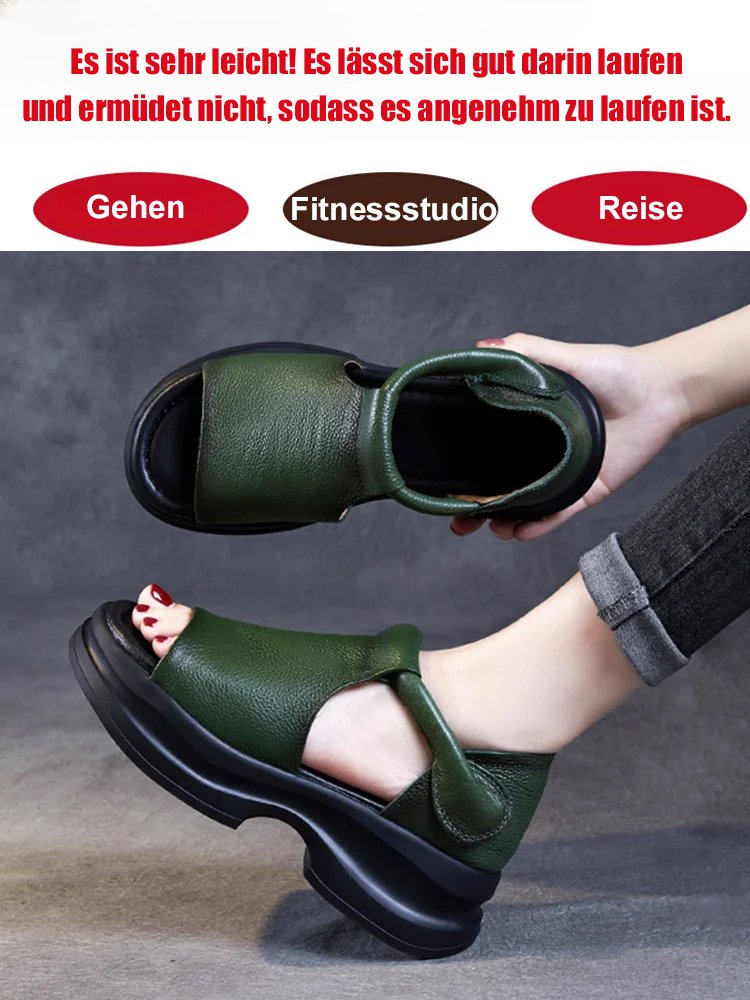 Plateau-Wedgesandalen mit offenem Zeh im koreanischen Stil