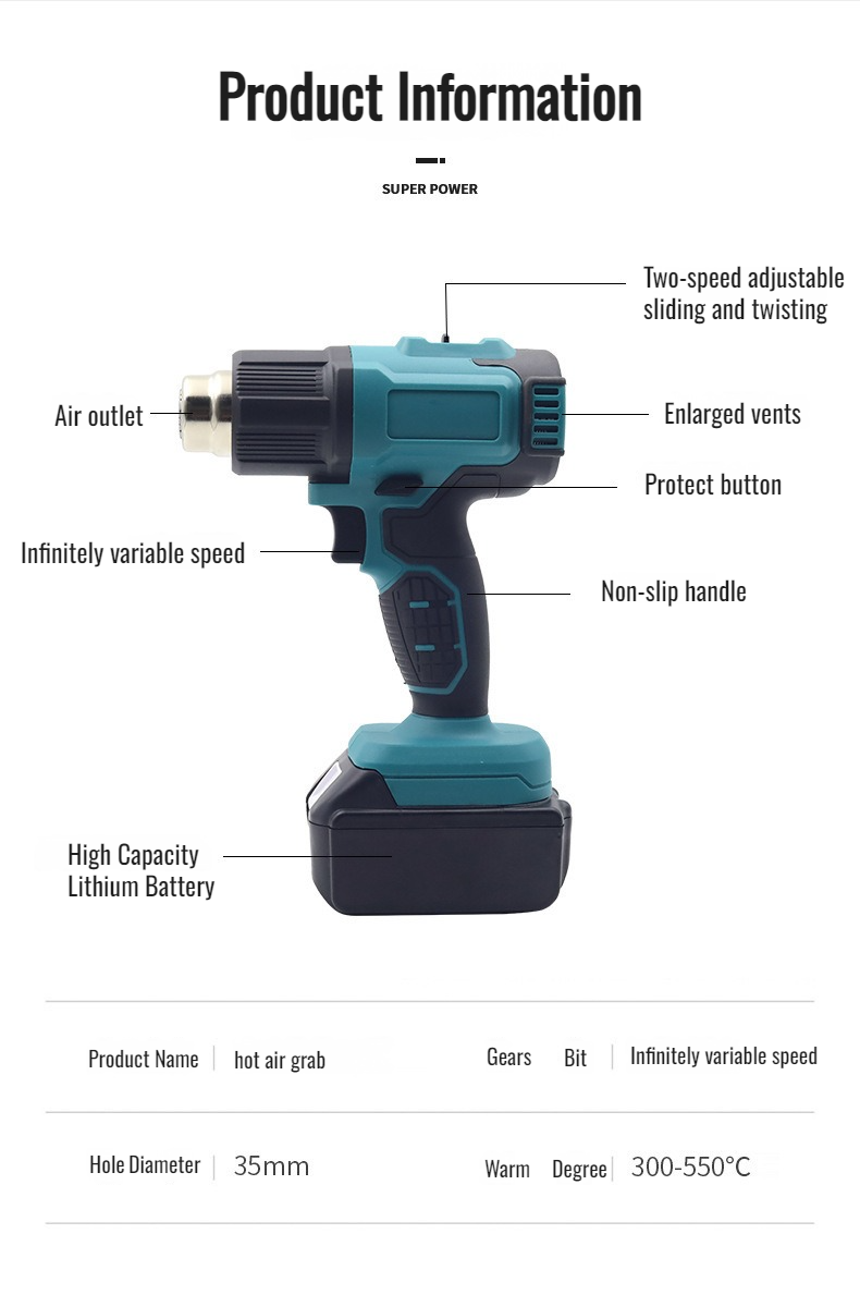 Pistolet thermique professionnel pour souder plastique
