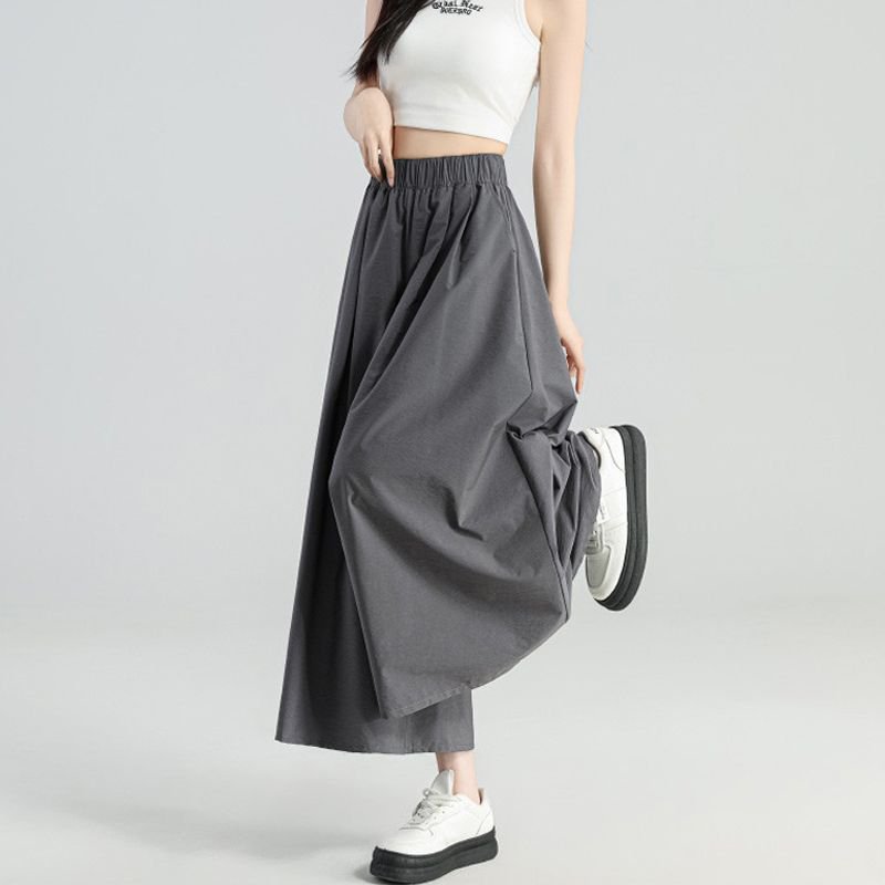 涼感アイスシルク・美シルエットハイウエストスカートパンツ