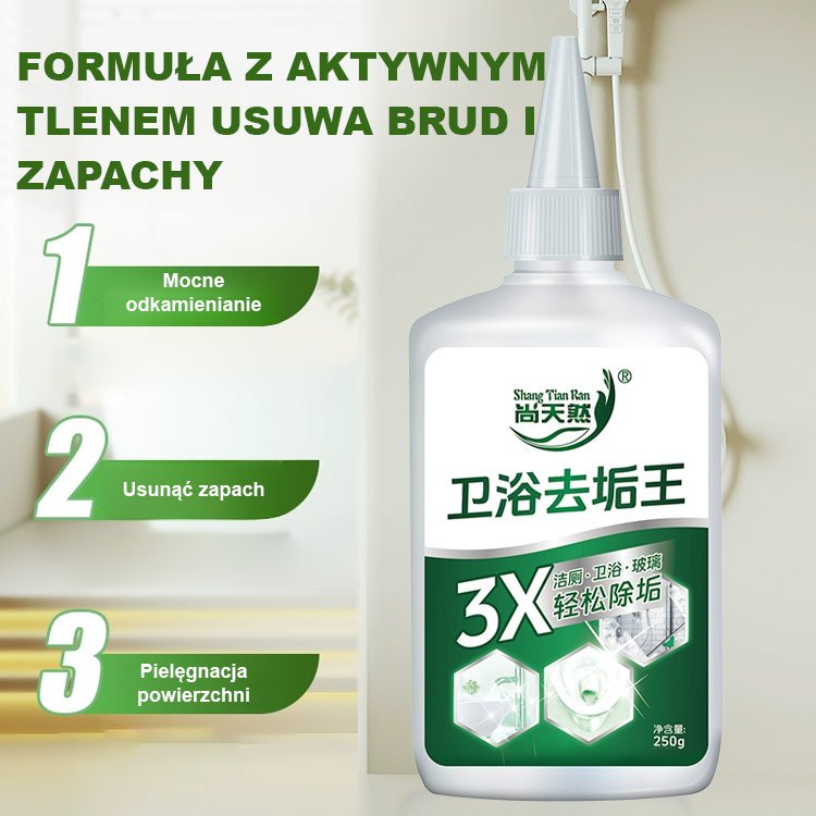 Środek do usuwania kamienia z łazienki Usuwa żółte plamy osady z kamienia rdzę wodną czyści toal