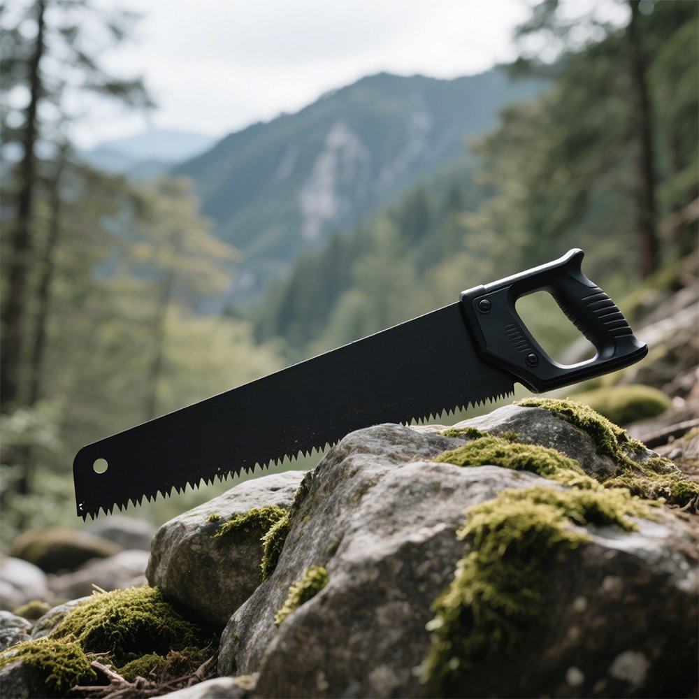 매우 긴 두꺼운 이빨 톱 전체 이미지