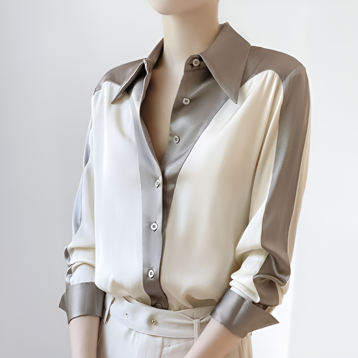 السيدات قميص طويل الأكمام تصميم أنيق