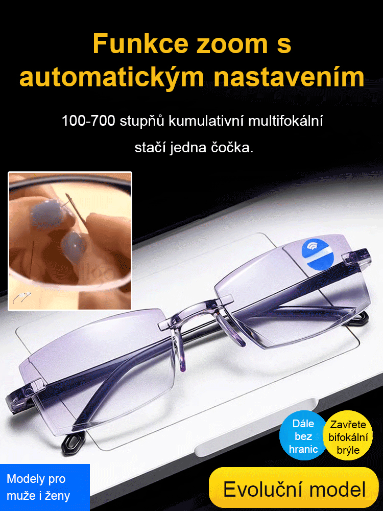 Inteligentní high-tech brýle proti záření pro presbyopii -- Přidělení 1055551