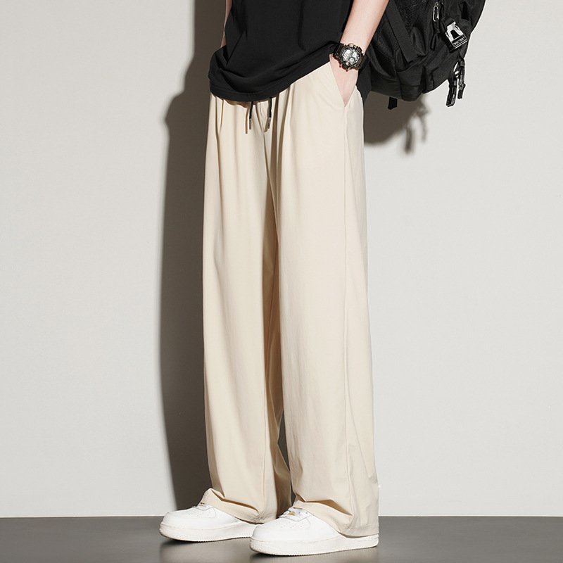 pánské široké kalhoty z ledového hedvábí