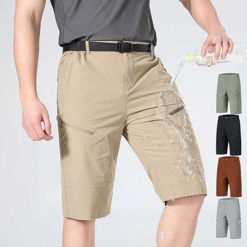 Letní pánské sportovní kalhoty více kapsy venkovní volnočasové ledové kalhoty