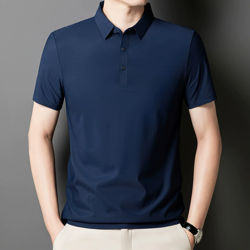 Léto nové pánské volné krátký rukáv golf bez stopy polo tričko