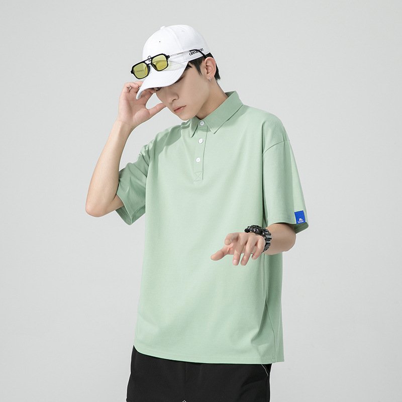 Pánské jednobarevné polo tričko s krátkým rukávem