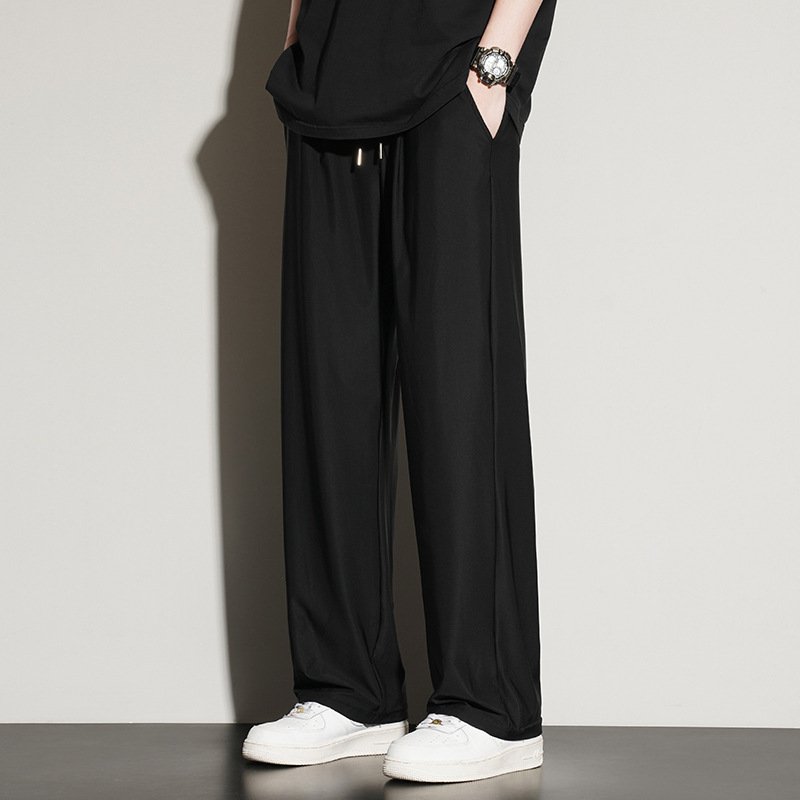 pánské široké kalhoty z ledového hedvábí