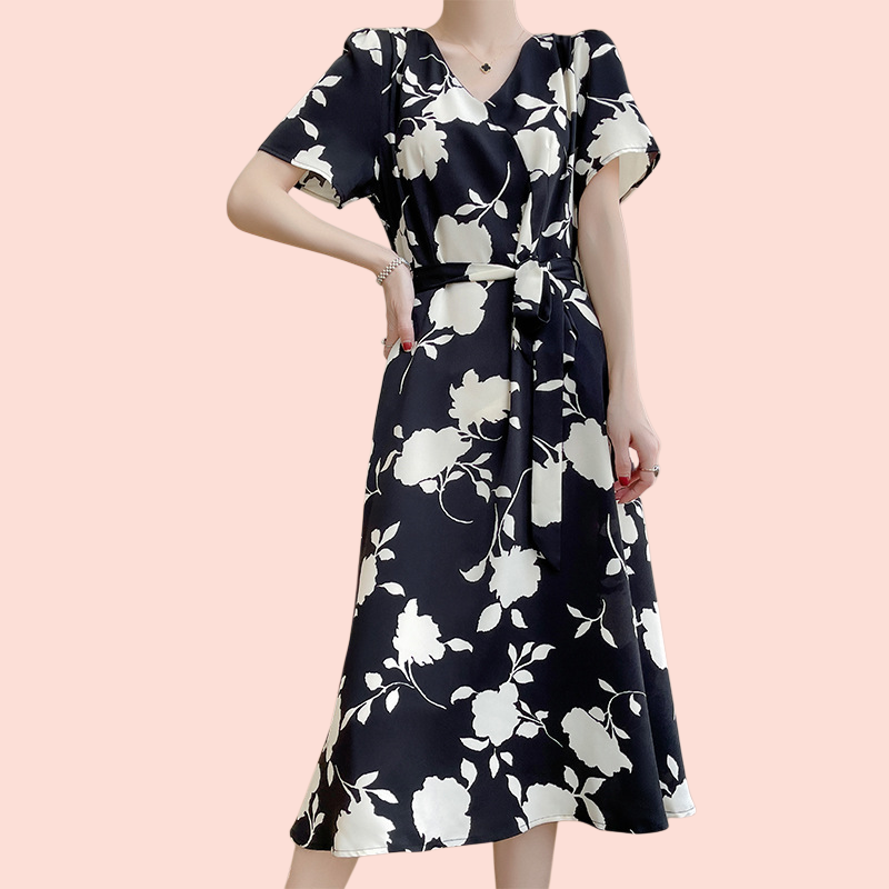 여름 신상 패턴 반팔 드레스