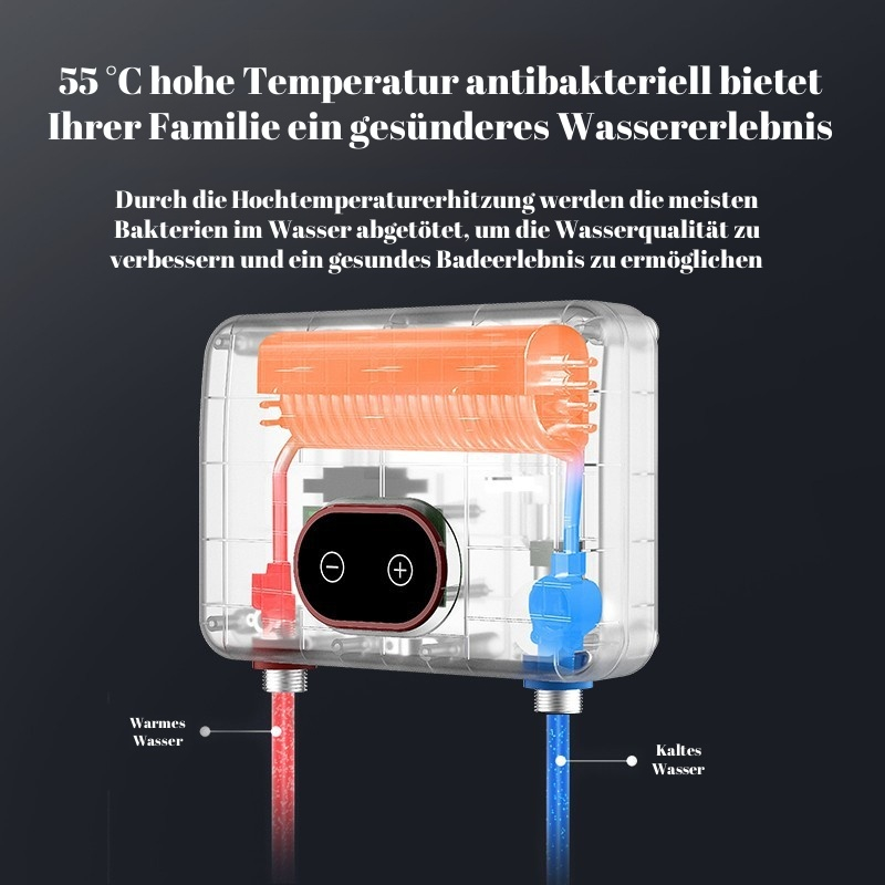 Elektrischer Durchlauferhitzer für die Küche, kein Wasserspeicher, schnelles Aufheizen, kleiner Unte