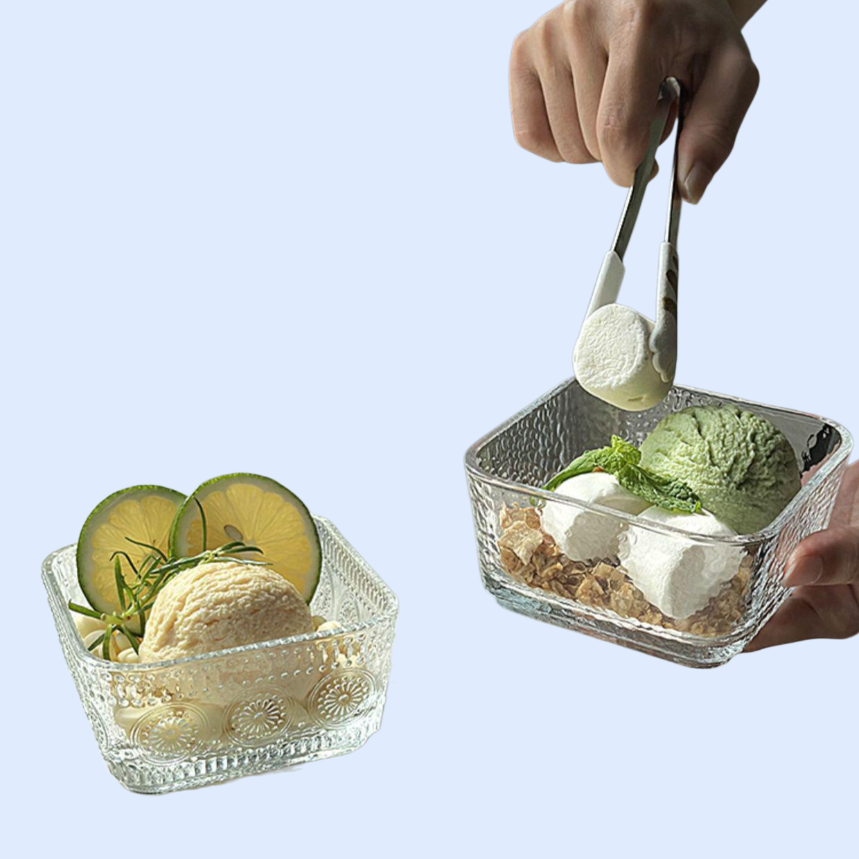 디저트 과일 그래놀라 아침 식사 볼, 작은 샐러드 볼