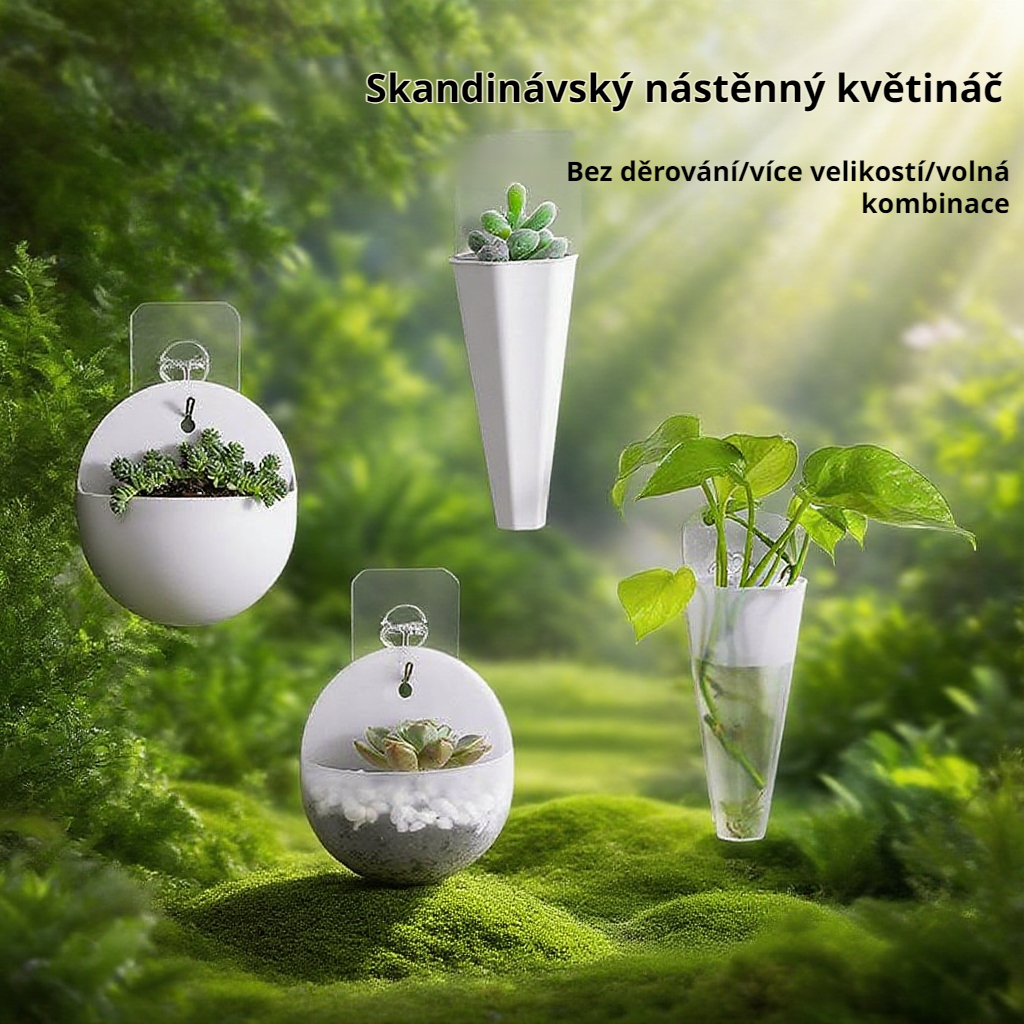 Závěsná hydroponická nástěnná květinová váza