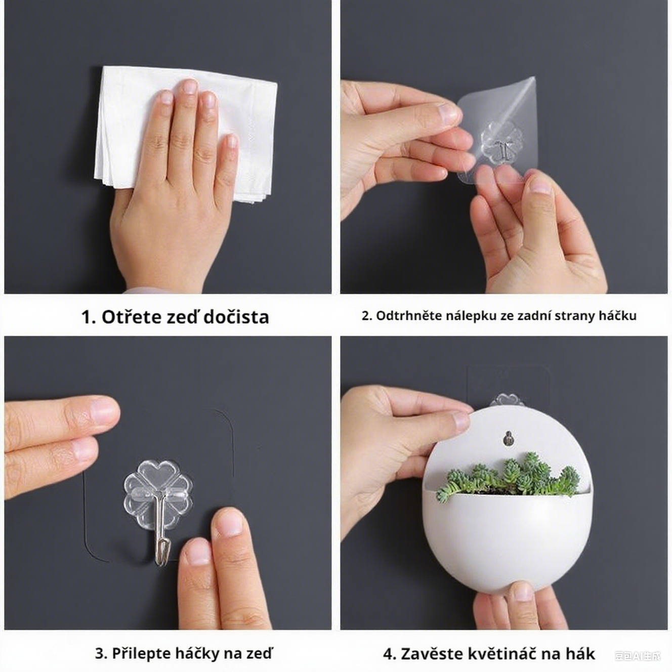 Závěsná hydroponická nástěnná květinová váza