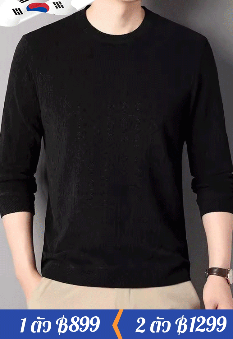 เสื้อทอแจ็คการ์ดลำลองระดับพรีเมี่ยมของผู้ชาย