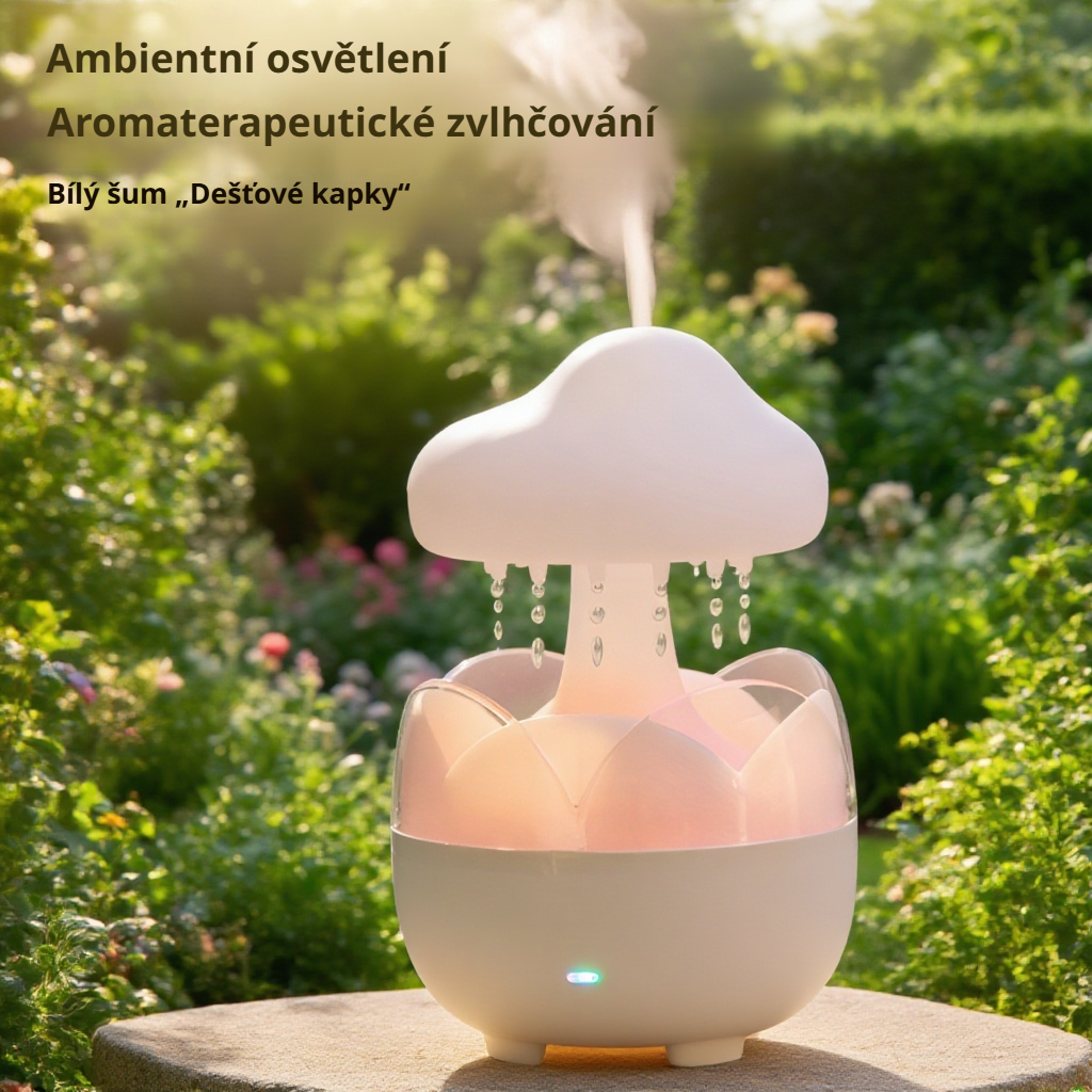 Malý domácí difuzér Raindrop na esenciální oleje, automatický osvěžovač vzduchu do ložnice