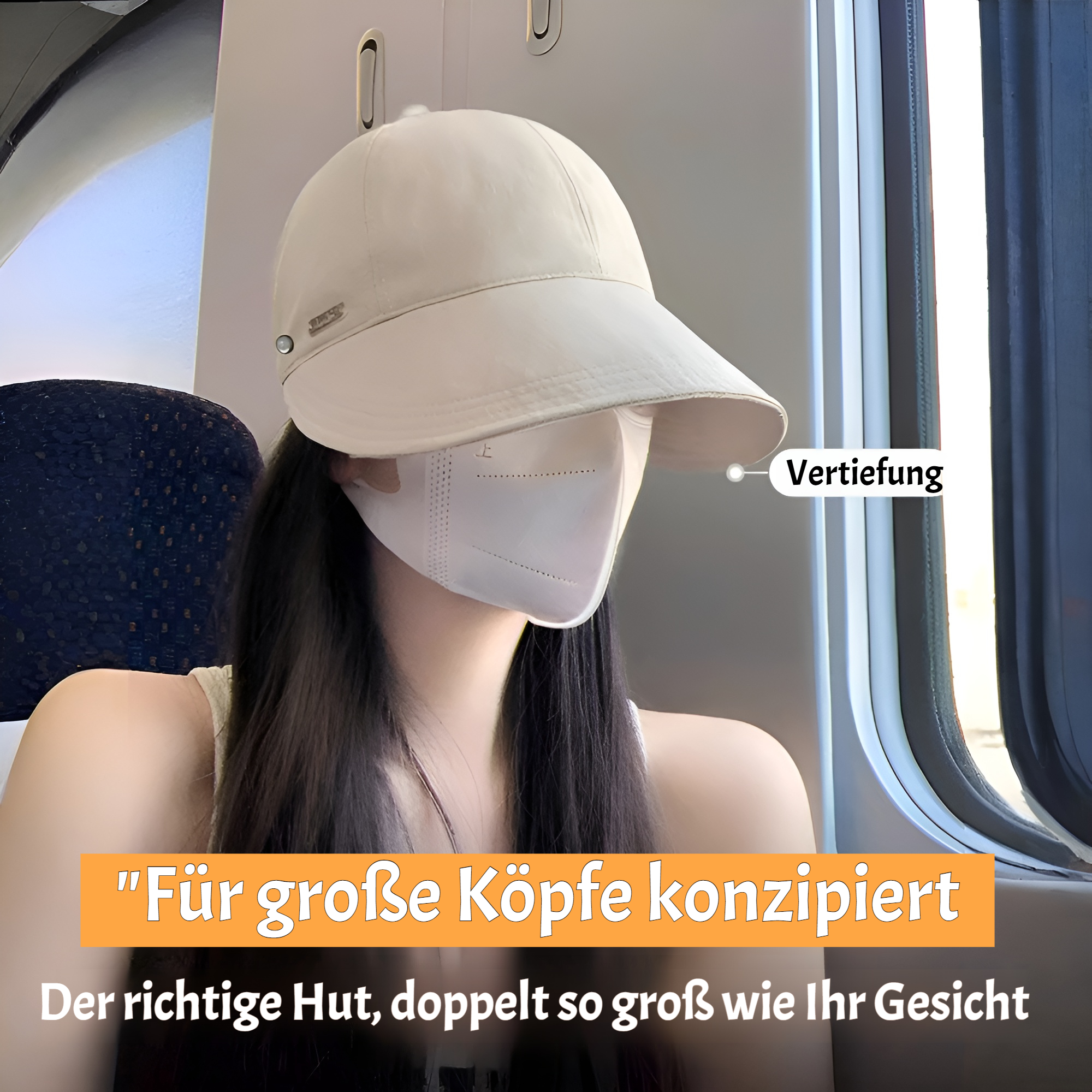 Sonnenkappe mit extra breitem Schirm im getragenen Look
