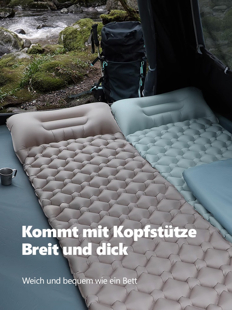 Outdoor Camping Ultraleichte, tragbare, feuchtigkeitsdichte, aufblasbare Matte