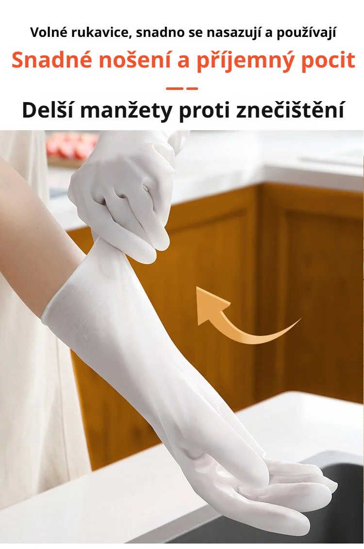 Mytí sklenic a hrnců pomocí kartáčových rukavic