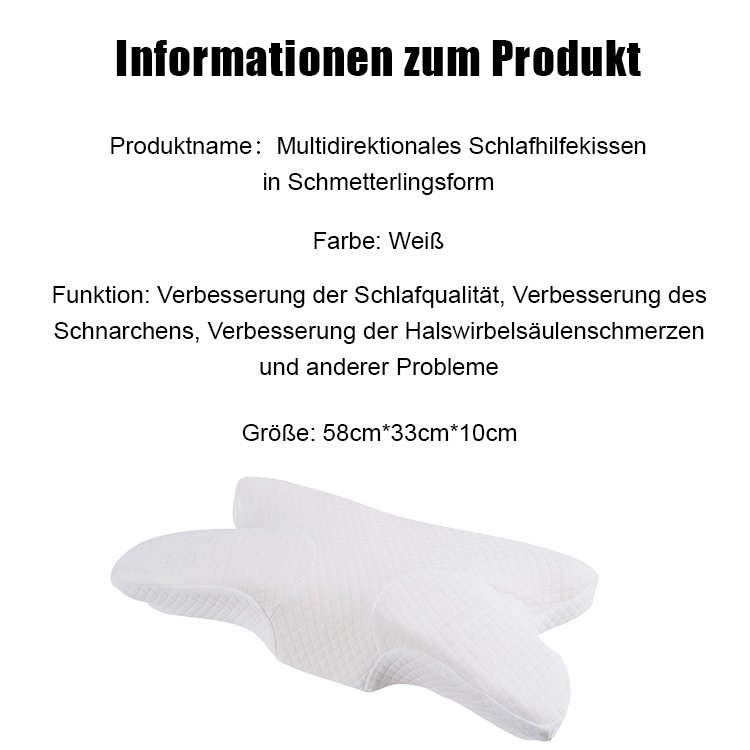 Multidirektionales Schlafhilfekissen in Schmetterlingsform