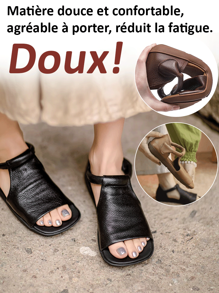 Sandales en peau de vache fabriquées à la main