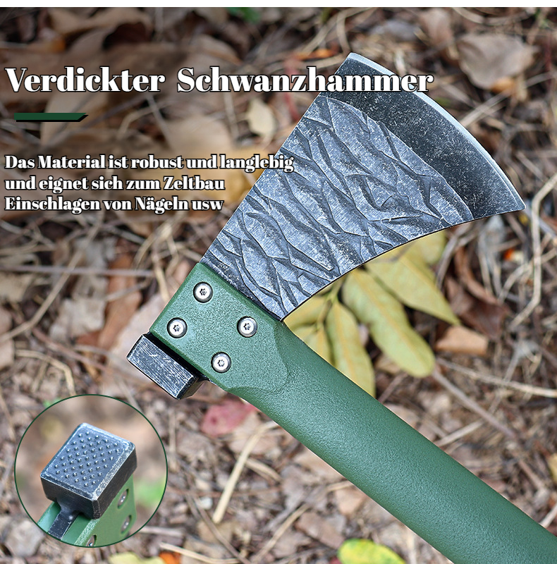Outdoor-Bergaxt, rutschfest, verschleißfest, multifunktional, Camping-Handaxt, integrierte Ingenieur