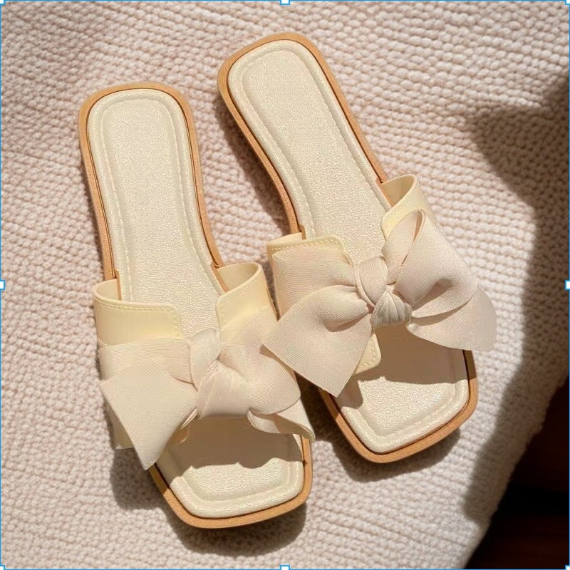 نعال نسائية للارتداء في الهواء الطلق في الصيف، نمط جديد، اتجاه الموضة، شبشب مسطح غير قابل للانزلاق