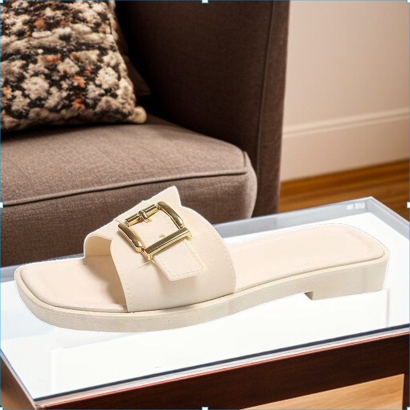 نعال نسائية للارتداء في الهواء الطلق في الصيف، نمط جديد، اتجاه الموضة، شبشب مسطح غير قابل للانزلاق