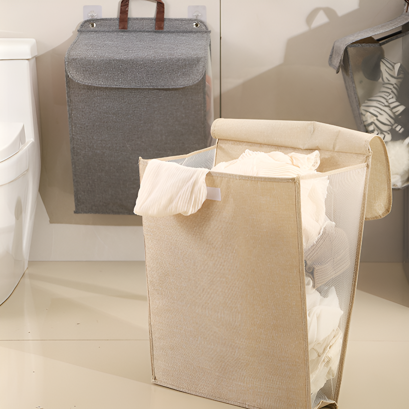 Praktischer Aufbewahrungskorb für Kleidung im modernen Design