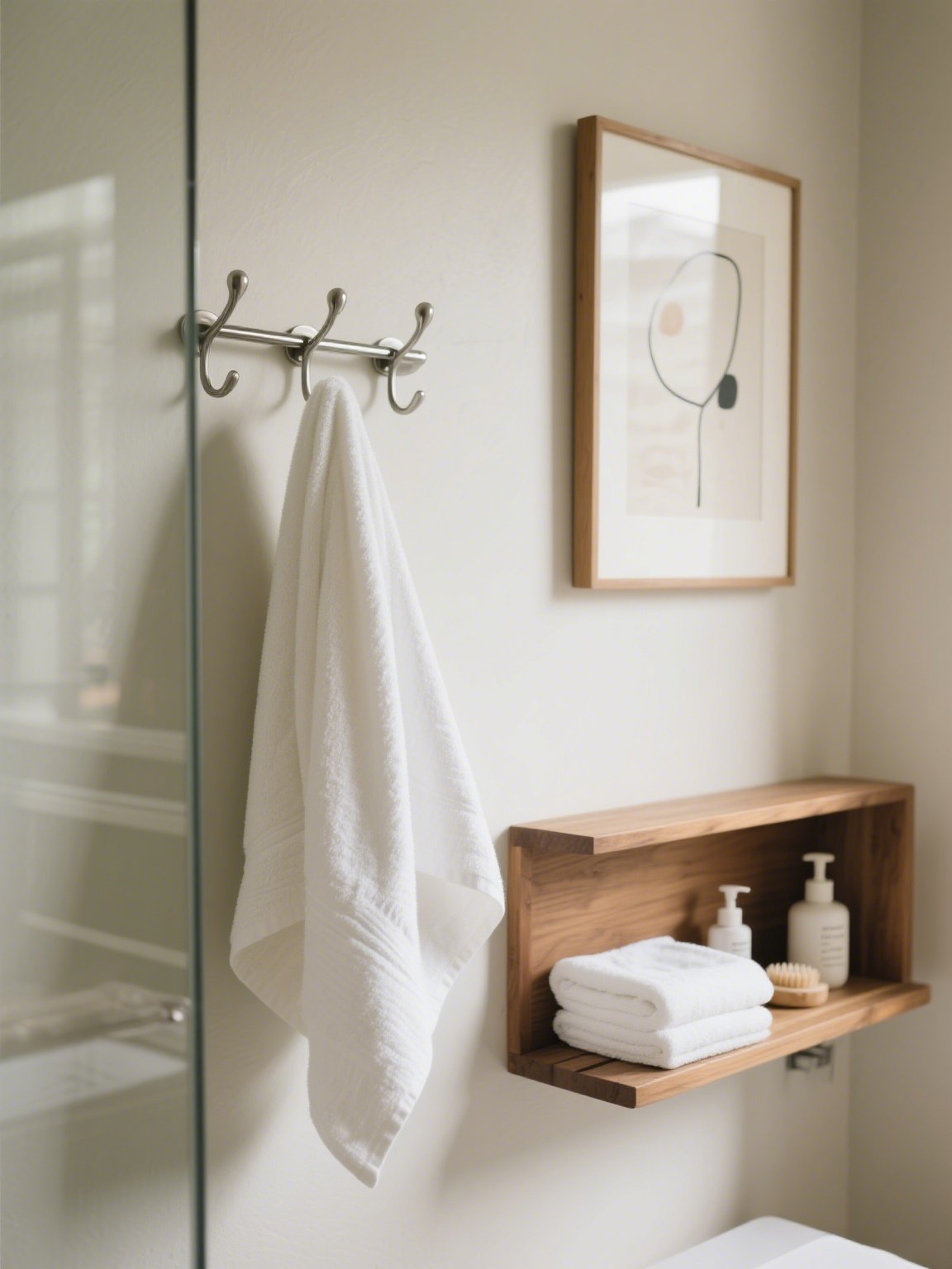 お風呂上がりにバスタオルを使う女性