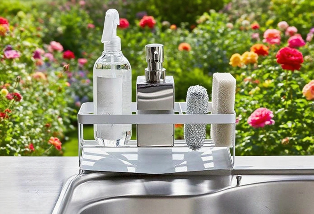 廚房檯面毛巾抹布瀝水收納架安裝示意圖