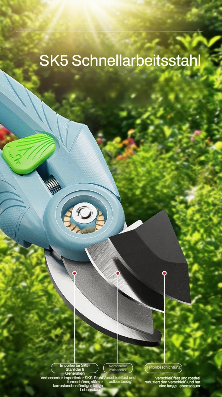 Gartenschere beim Schneiden von Ästen