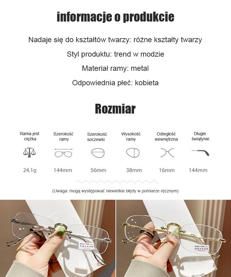 Inteligentne okulary progresywne z funkcją zmiany koloru i zoomu.