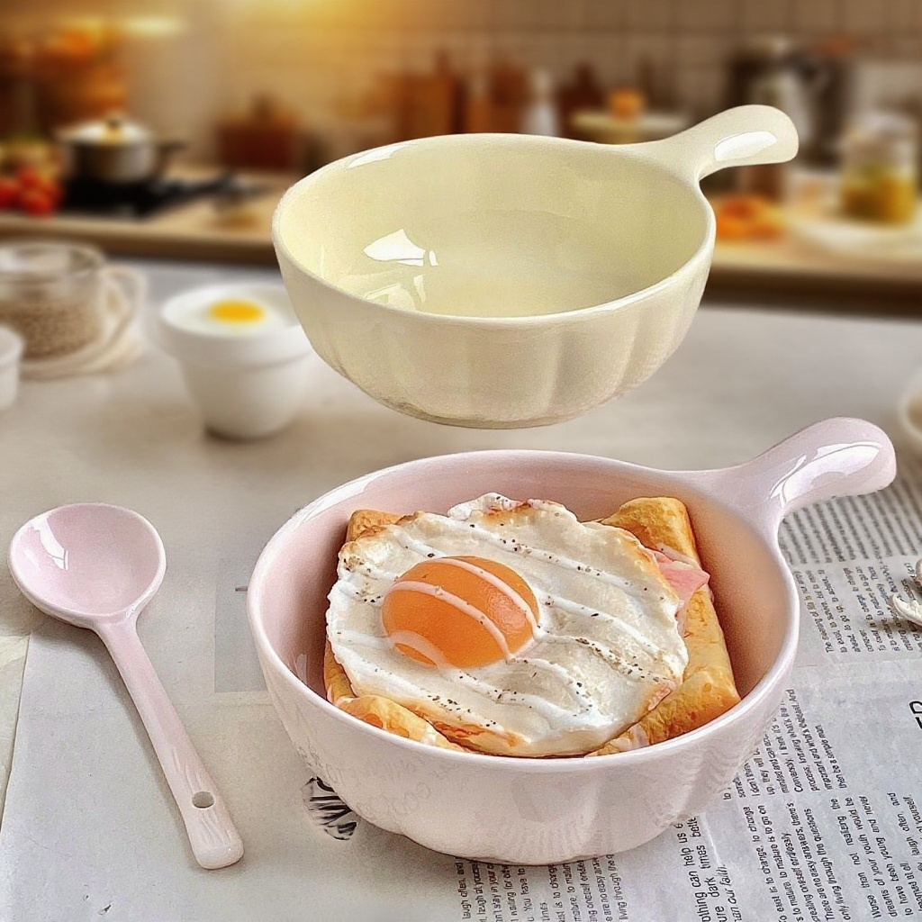 家用耐高溫奶油色飯碗