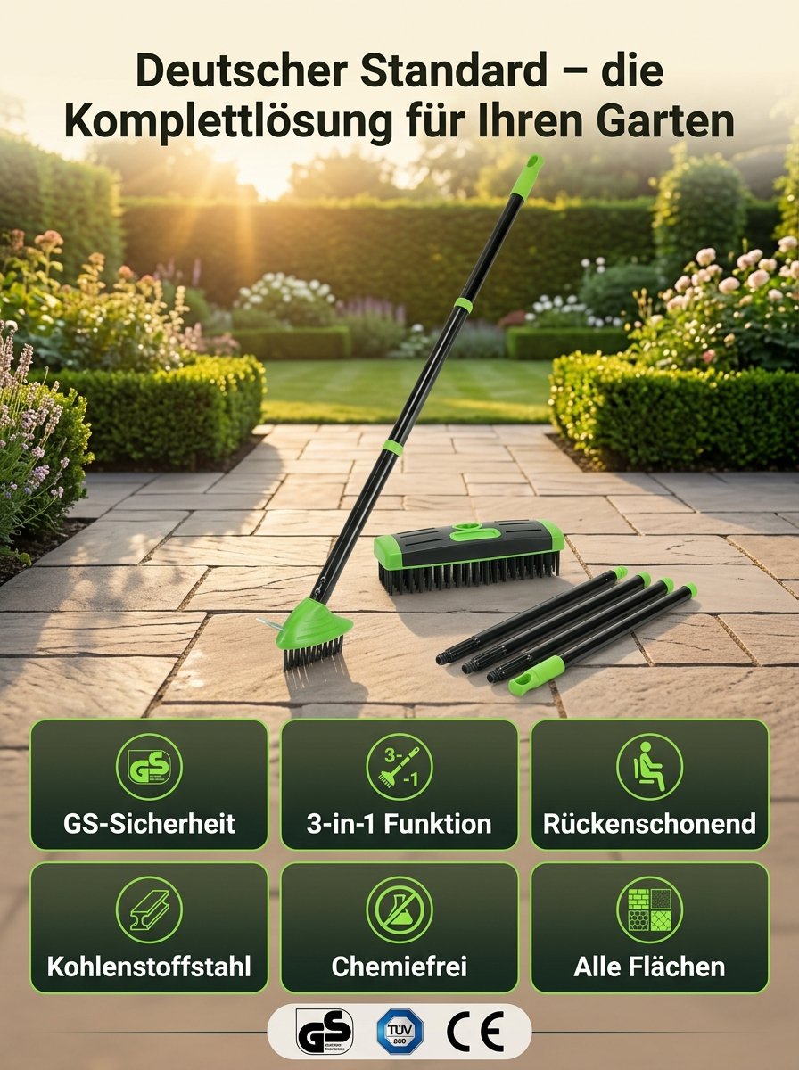 【Speziell für Gartenunkräuter】3-in-1 Unkrautbürste