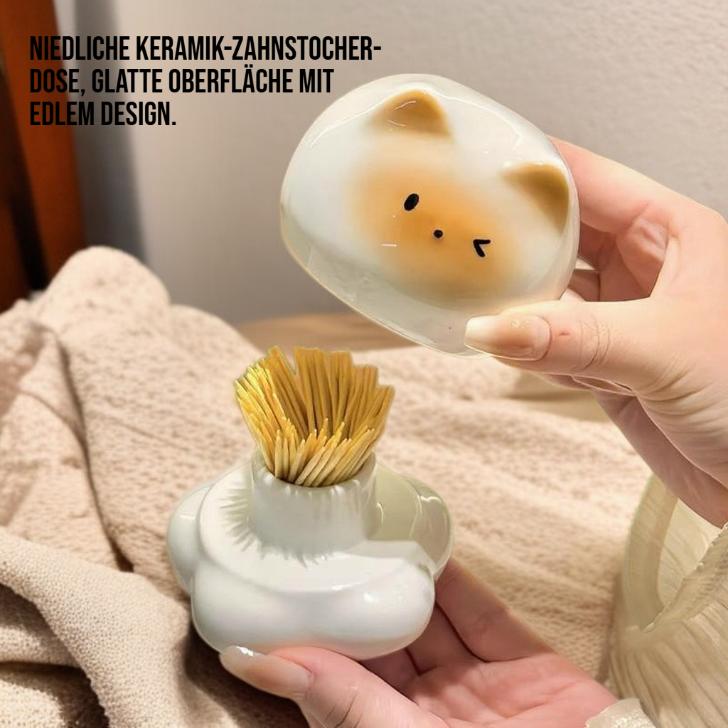 Detailansicht von Keramik Zahnstopf mit Zahn-Design