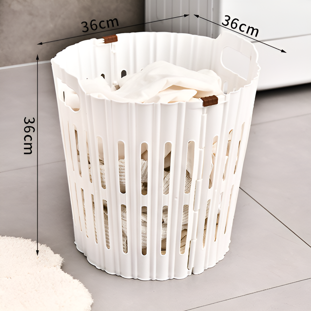 バスルームインテリアに馴染む折りたたみ式バスケット