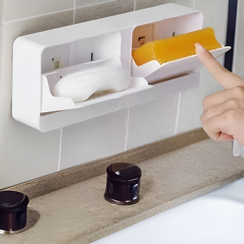 펀치 없는 흡판 벽걸이 커버 비누함