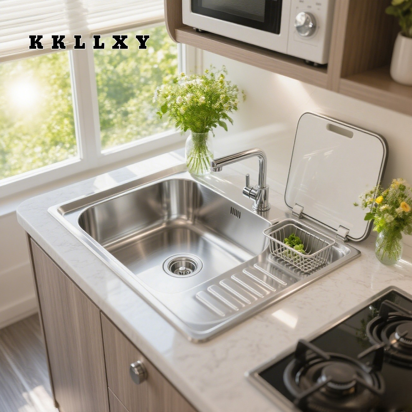 대형 싱글 스테인리스 스틸 싱크대