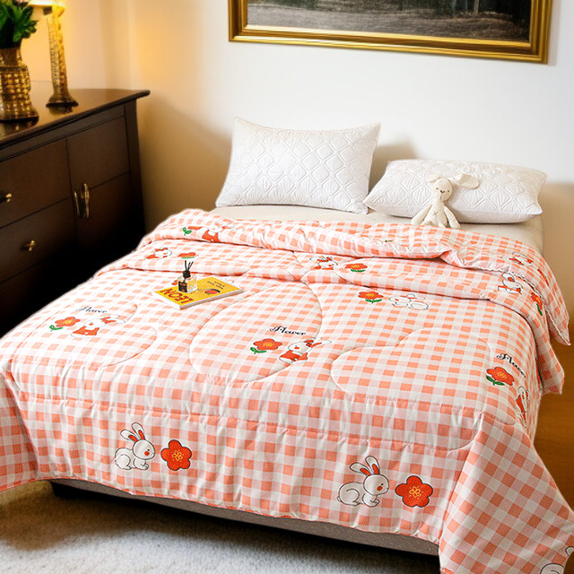 空調キルト抗菌サマーキルトシート 学生寮ダブル薄型キルト 肌に優しい大豆繊維のサマーキルト