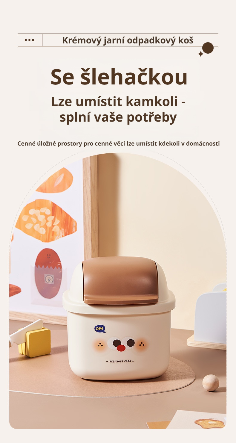 Stolní koš na odpadky v moderním designu