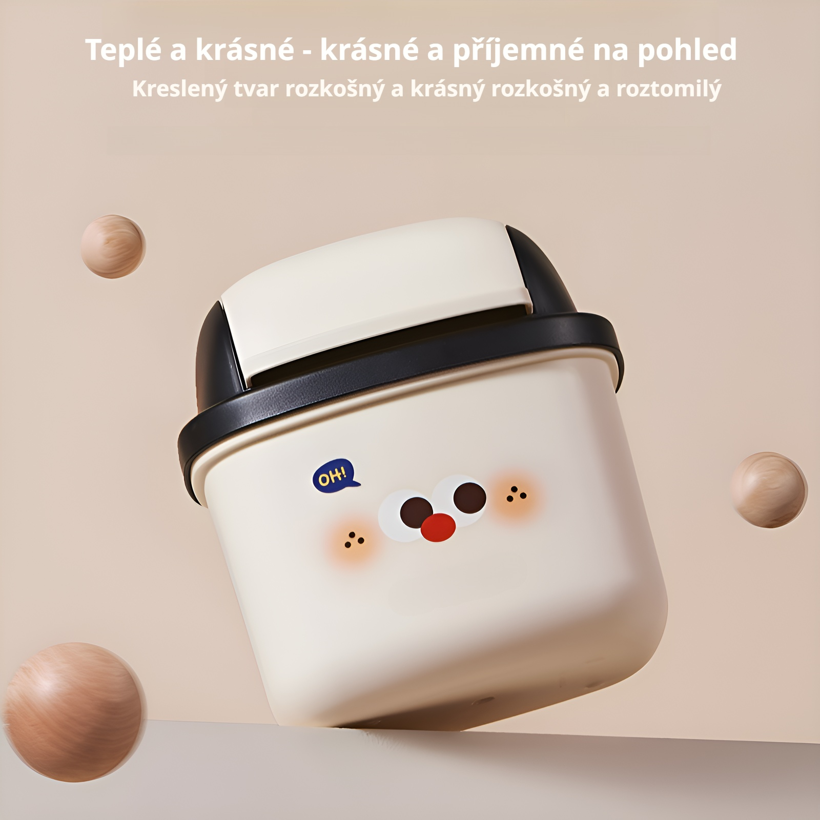 Roztomilý stolní koš na odpadky