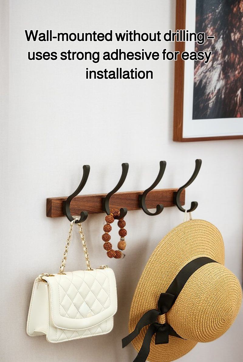 Elegant wooden coat hook close-up