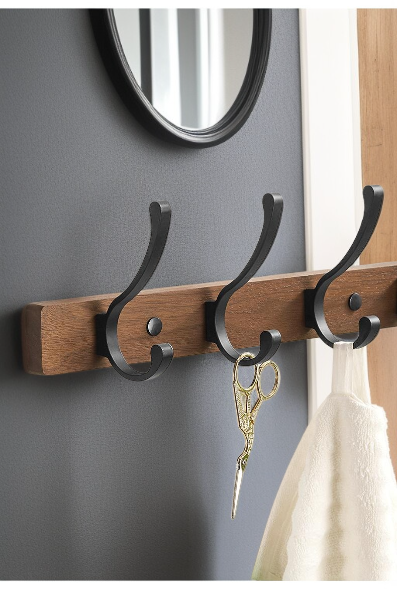 Premium walnut wood coat hook design