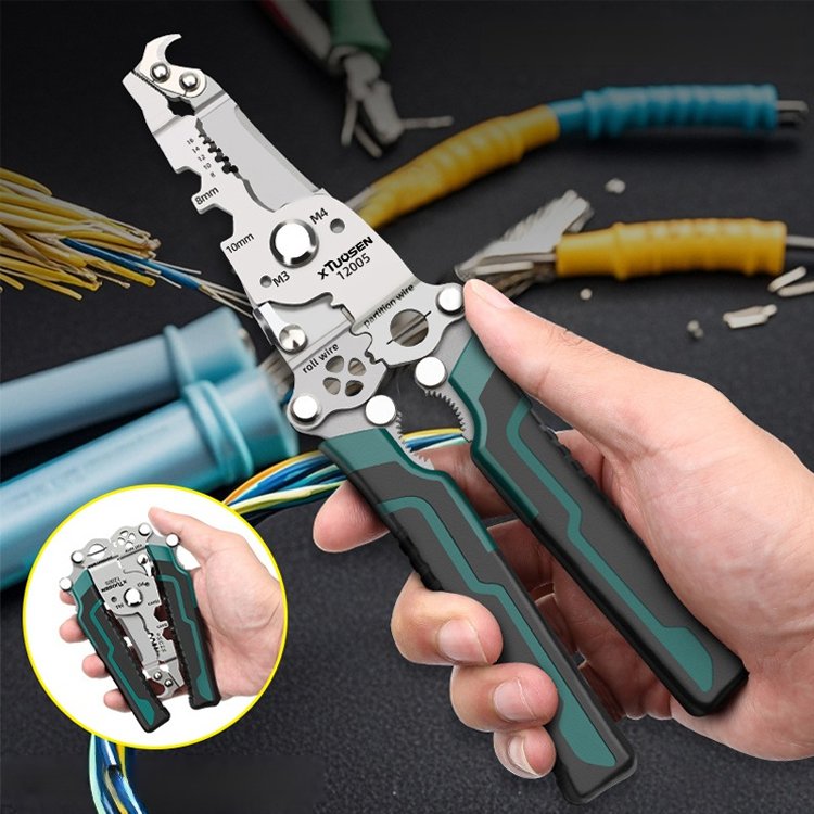 Foldable 18-in-1 multifunctional wire stripper