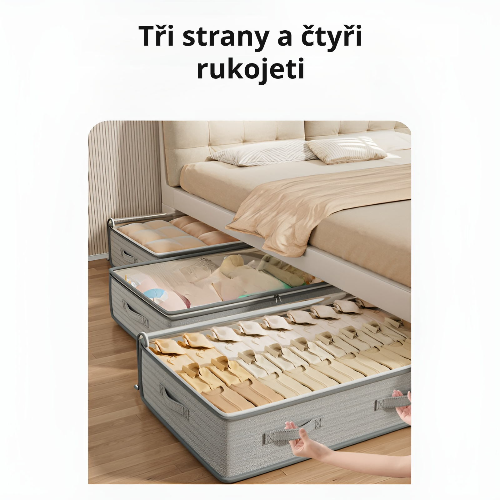 Úložná krabice pod postel na lůžkoviny
